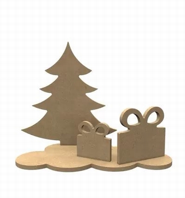 Gomille MDF Figuren Kerstboom Set 24x13 cm