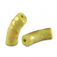 Acryl Tube Matt Lime Green Gold | 34 x11 mm  | 5 st