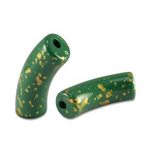 Acryl Tube Shiny Dark Green | 34 x11 mm | 5 st