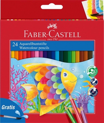 Faber Castell Aquarelpotlood 24 stuks + penseel