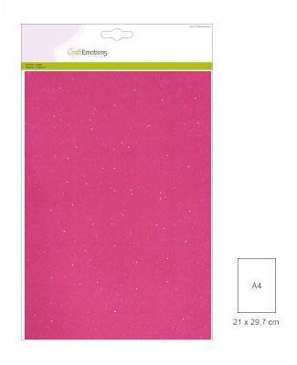 CraftEmotions glitterkarton 5 vel Neon Roze +/- 29x21cm 220g