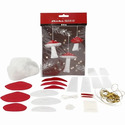 Mini Creative kit, paddenstoel, H: 6,5+8+10 cm | 3 stuks