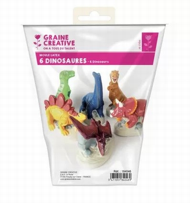 Latex Gietmal Dinosaurus Set 6 stuks
