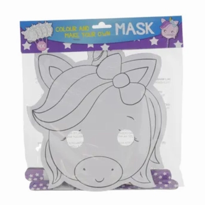 Kartonnen Maskers Unicorns 4 stuks