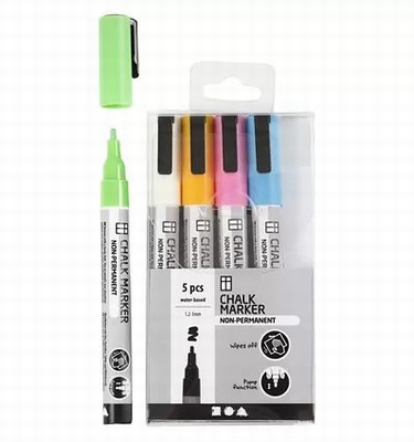 Chalk Markers Set 1,2-3 mm Sterke Kleuren 5 stuks