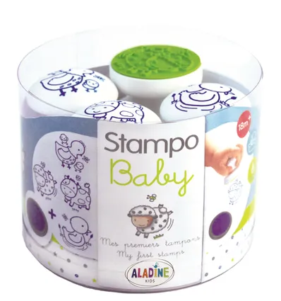 Aladine Stampo Stempel Baby Set Boerderij Dieren 4 stuks