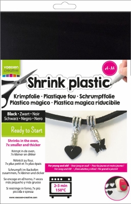 Vaessen Creative • Krimpfolie A4 Zwart | 4 vel