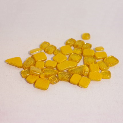 Soft Glas Polygonal Glitter Geel 65 gr