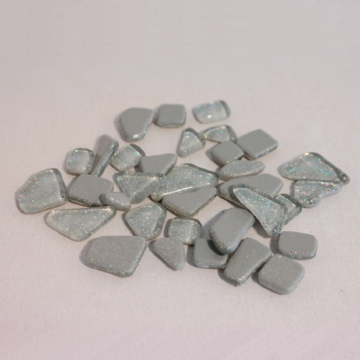 Soft Glas Polygonal Glitter Zilver 65 gr