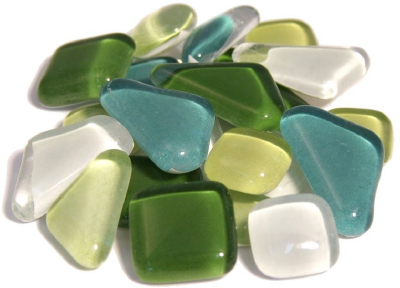 Soft Glas Polygonal Helder Mix Groen 65 gr