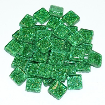 Soft Glas Vierkant Glitter Groen 65 gr