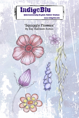 IndigoBlu stempel | Squiggly Flowers | A6
