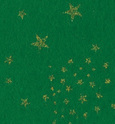 Stafil Vilt Glitter stars, Green | 30x40cm | 1mm