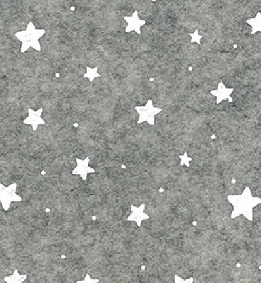 Stafil Vilt stars, Grey melange/White | 30x40cm | 1mm