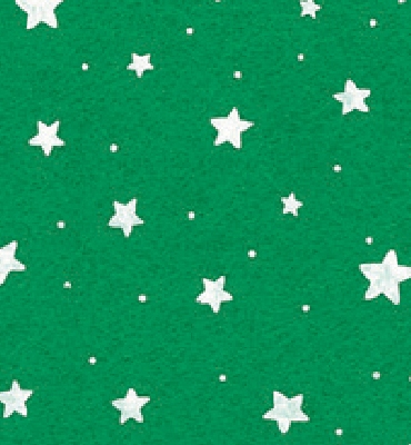Stafil Vilt stars, Green/White | 30x40cm | 1mm