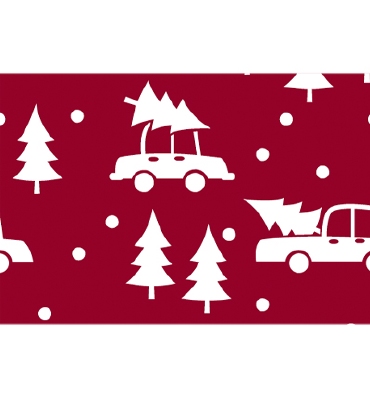 Stafil Vilt Cars & Trees, Red/White | 30x40cm | 1mm
