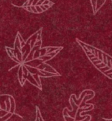 Stafil Vilt leafs, Red melange/Cream | 30x40cm | 1mm