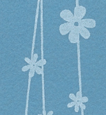 Stafil Vilt flowers, Azure/Cream | 30x40cm | 1mm