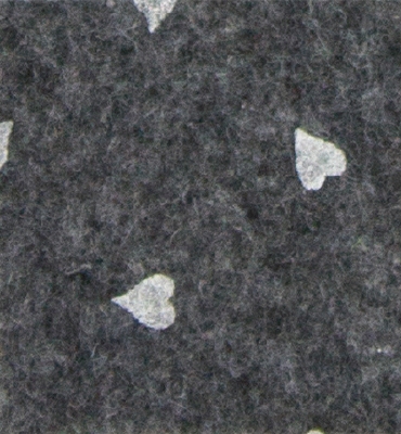 Stafil Vilt hearts, Dark Grey melange/White | 30x40cm | 1mm