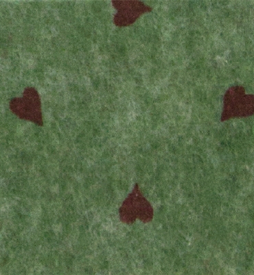 Stafil Vilt hearts, Olive Green melange/Red | 30x40cm | 1mm