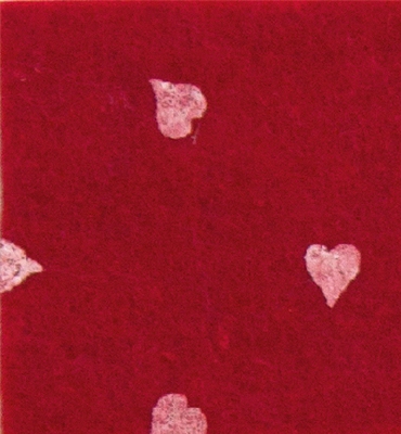 Stafil Vilt hearts, Dark Red/White | 30x40cm | 1mm