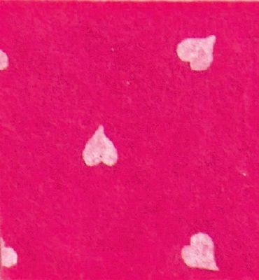 Stafil Vilt hearts, Fuchsia/White | 30x40cm | 1mm