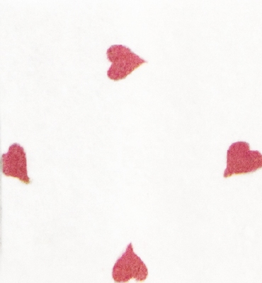 Stafil Vilt hearts, White/Red | 30x40cm | 1mm
