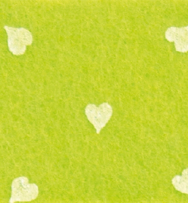 Stafil Vilt hearts, Pistachio Green/White | 30x40cm | 1mm