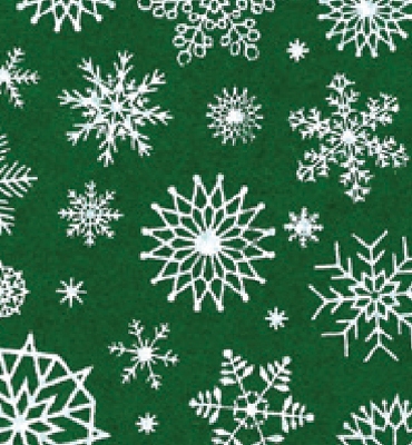 Stafil Vilt snowflakes, Dark Green/White | 30x40cm | 1mm