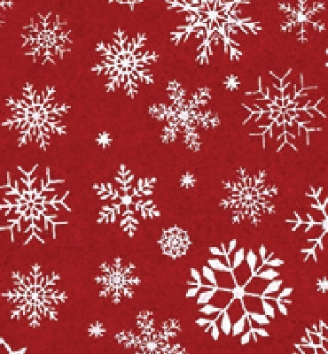 Stafil Vilt snowflakes, Red/White | 30x40cm | 1mm
