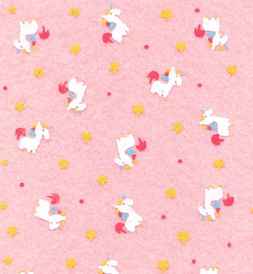 Stafil Vilt unicorn, Pastel Rose/Multicolor | 30x40cm | 1mm