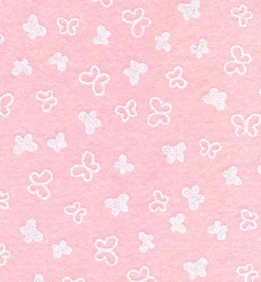 Stafil Vilt butterflies, Pink Pastel/White | 30x40cm | 1mm