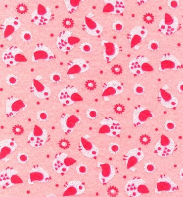 Stafil Vilt birds, Pink Pastel/White+Pink | 30x40cm | 1mm