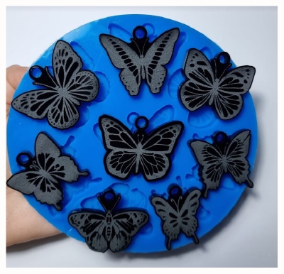 Siliconen mal 4 sets vlinders (8 vlinders)