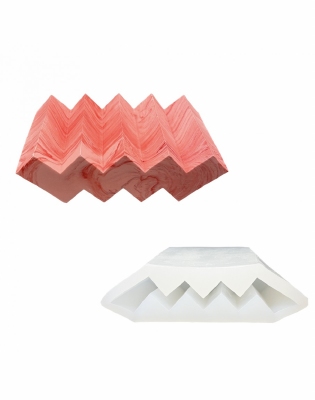 Siliconen mal | 14,5cm x 8,6cm x 5cm - Zeepbak zigzag