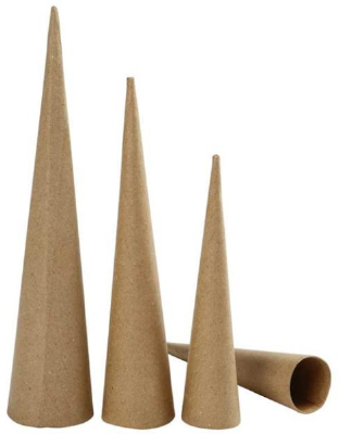 Papier Maché Kegels 20-25-30 cm