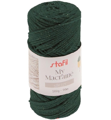 Stafil My Macrame Glitter, Dark Green 100gr / 90mtr.