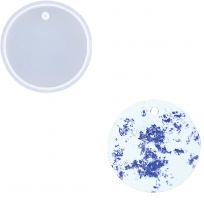 Siliconen Mal 6,8cm Rond Label met Bevestigingsoog