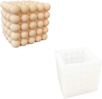 Siliconen Mal 9x9 cm Kubus Bubbel