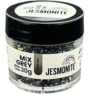 Jesmonite Glitter Chips 30g Grijs Mix