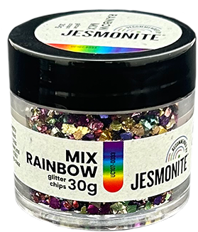 Jesmonite Glitter Chips 30g Regenboog Mix