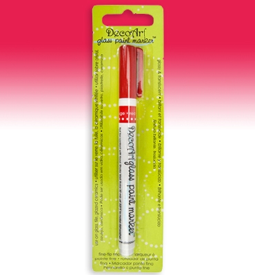DecoArt Glass Paint Markers 1mm, Opaque Red