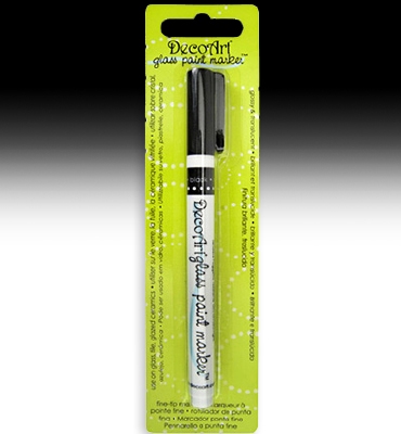 DecoArt Glass Paint Markers 1mm, Opaque Black