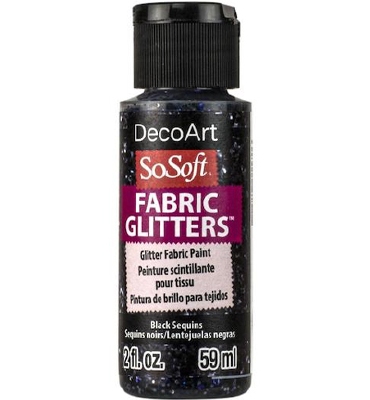SoSoft Fabric Glitters Paint |  Black Sequins