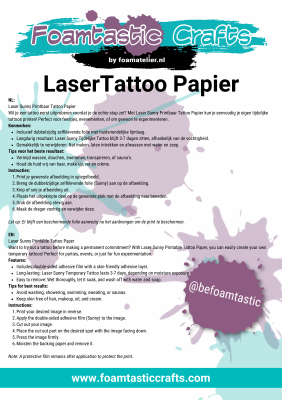 Tattoo Paper A4 for laserprinter (incl foil)