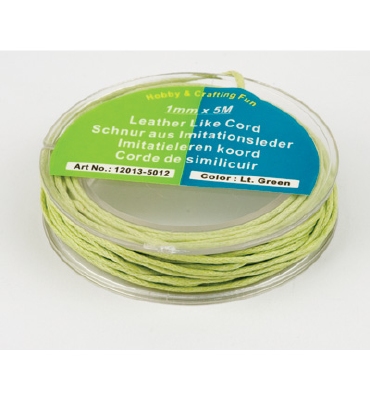 Imitatie leren koord, lichtgroen, 5m x1mm