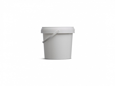 Emmer wit met deksel | inhoud 1 liter
