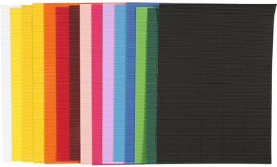 Ribbelkarton Assortikleuren 25x35 cm | 10 vel