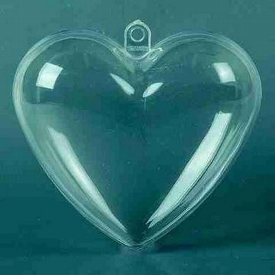 Transparante hart 6 cm | 3 stuks