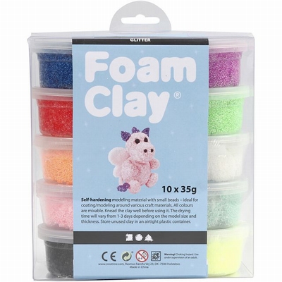 Foam Clay Glitter set van 10 x 35 gram